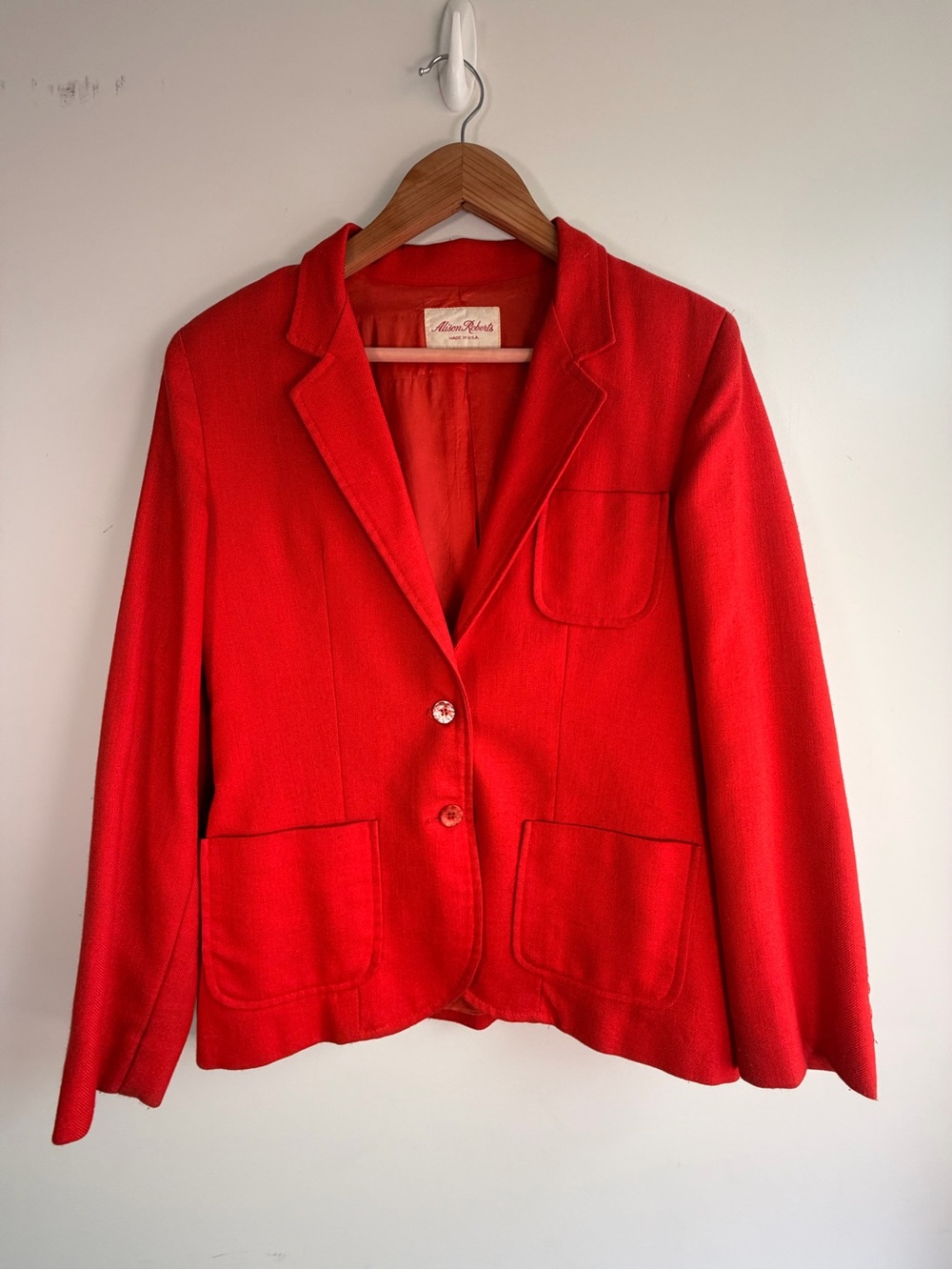 VTG Alison Roberts Tailored Red Blazer Jacket